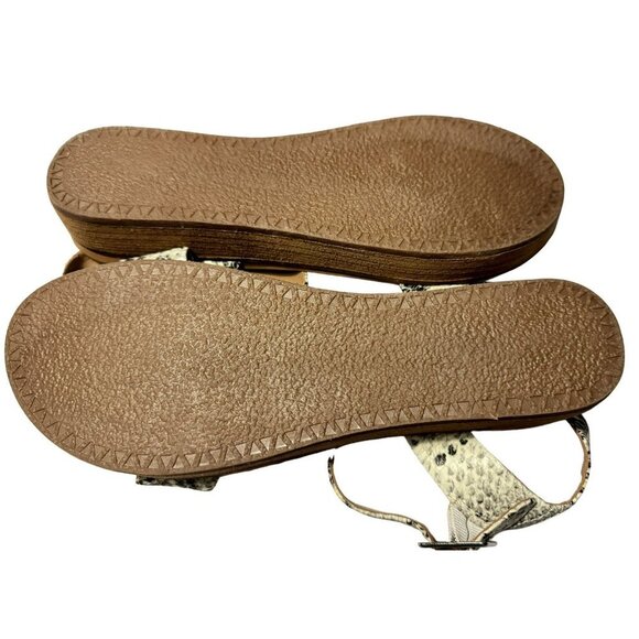 Steve Madden Aida Snakeskin Platform Leather Sandals 10M Ankle Straps NEW - Picture 8 of 9